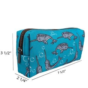 Narwhal pencil/ makeup bag